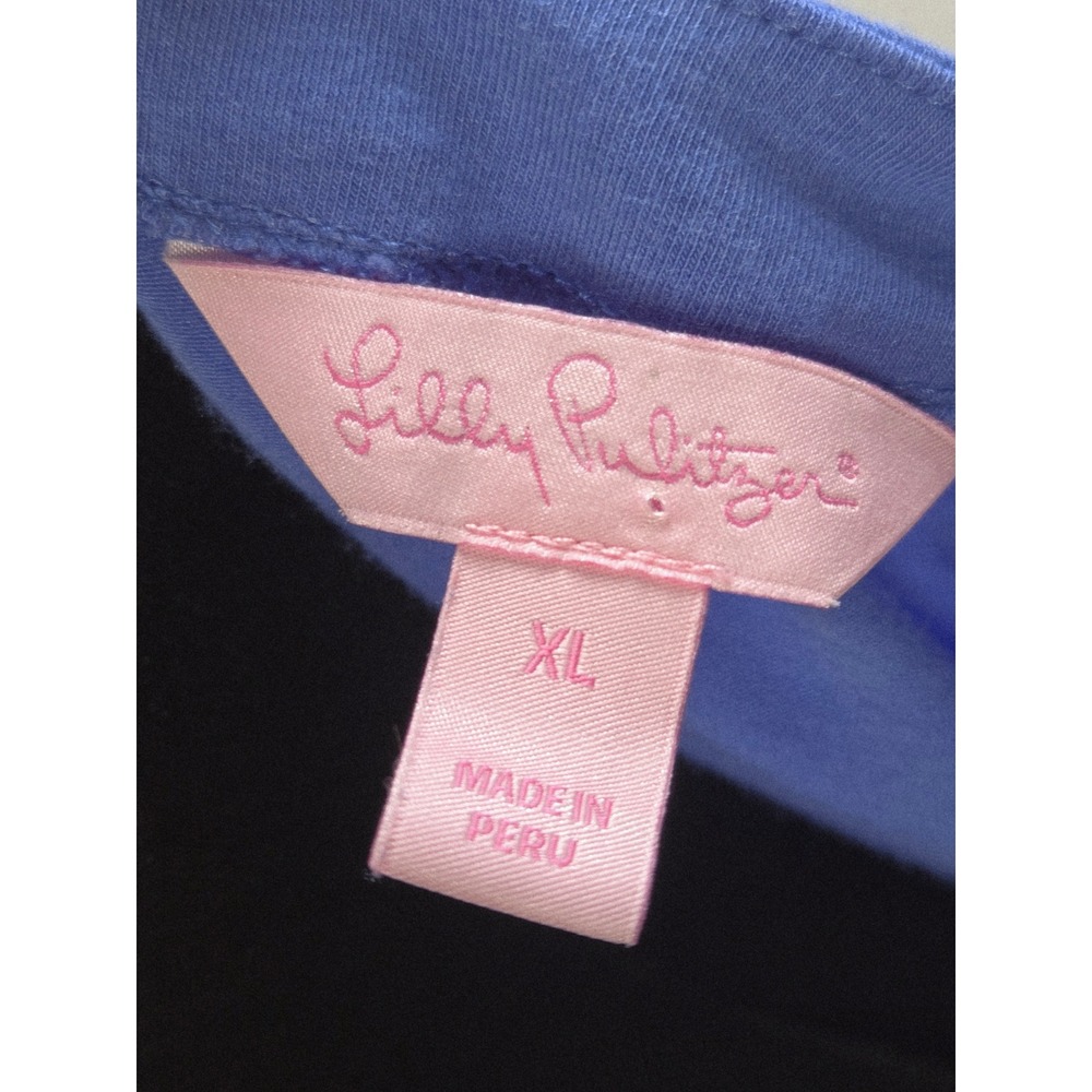 Women's Lilly Pulitzer XL Blue Boat Neck 3/4 Bell Sleeve Knit Top Coastal Resort - Picture 4 of 5